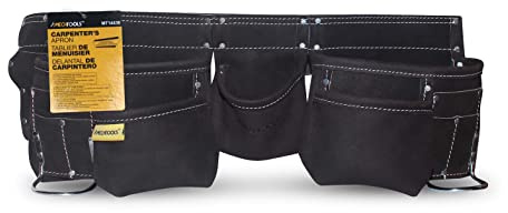 Mechtools Work Apron, Tool Pouch, Tool Bag, Construction Tool Belt, Leather Tool Professional Masters Carpenter's Apron, Homeowners, Contractors, Builders Heavy Duty - 100% Leather