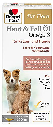 Doppelherz Haut und Fell Öl für Katzen und Hunde – Mit essentiellen Omega- 3 und Omega-6 Fettsäuren – 250ml