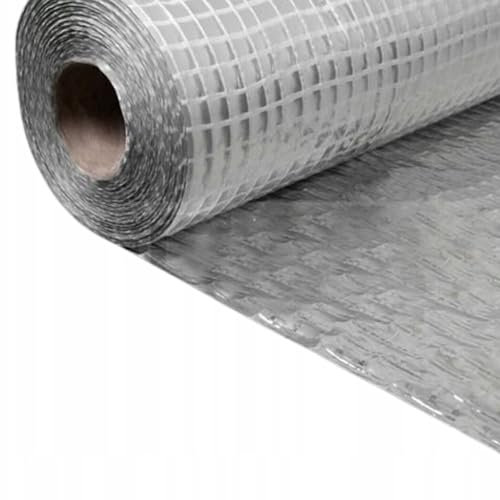 Trade Store Vapour Barrier Membrane - Insulating Aluminium Foil Barrier - Use for Flooring and Roof Insulation - Insulation for Walls - CE Approved (1m x 50m (50 sq/m))