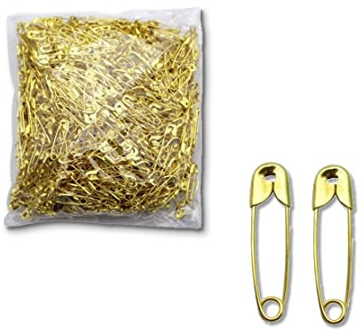 WEIESCIE 500 mini spille da balia, piccoli accessori per vestiti per borchie e chiusure (oro)