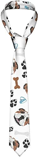 321 Krawatte Englische Bulldogge Slim Tie Klassische Schlips Retro Krawatten Für Abschlussball, Mit Anzug, Hemd