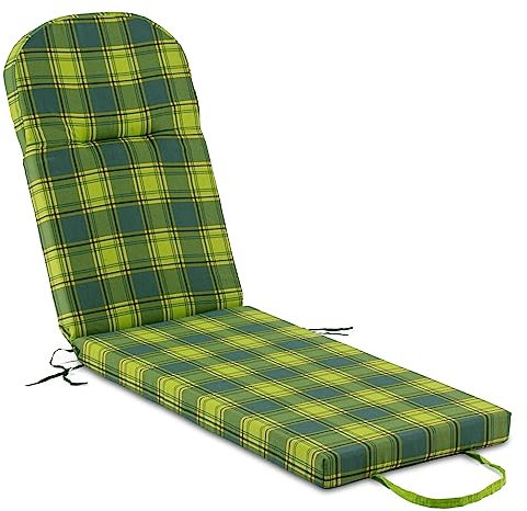 TECNOCUCI Materassino per sdraio da giardino - 100% Made in Italy - Cuscino per esterni - Fantasia Scozzese Verde