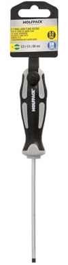 WOLFPACK LINEA PROFESIONAL Tournevis plat vide acier S2 Manche TPR bi-matière 0,8 Ø 4,0 x 100 mm
