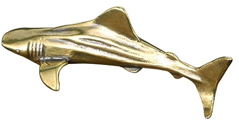 TOPPERFUN Vintage Messing Hai Modell Dekoration Elegante Kleine Haifigur Schreibtisch Deko Für Wohnzimmer Und Innenraum Kreative Meerestiere Ornamente
