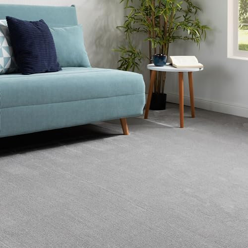 Steffensmeier Teppichboden Lipari Meterware | Auslegware für Kinderzimmer Wohnzimmer Schlafzimmer | Grau, Größe: 300x300 cm