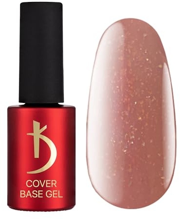 K Professional Base Coat - Base Gel Cover - Beige Flakes Camouflage -7ml- Unterlack - UV Nagellack - Gel Nägel - Beige Flocken Tarnfarbe Glitzern Confetti - UV LED