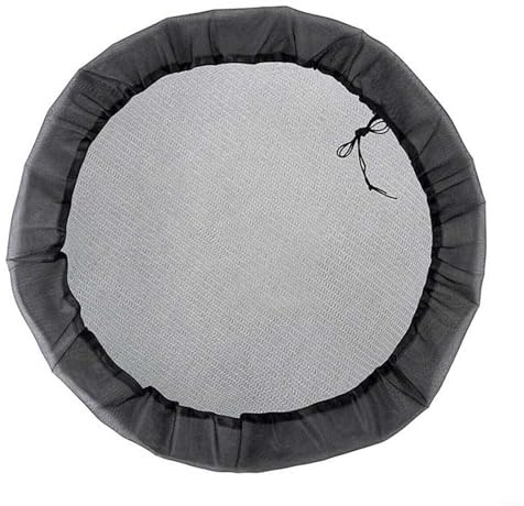 Hasaller Deckel für Eimer, 110–120 cm, schwarz, Polyester, Regeneimer, Deckel mit Kordelzug und Kordel für Regentonne (120 cm)