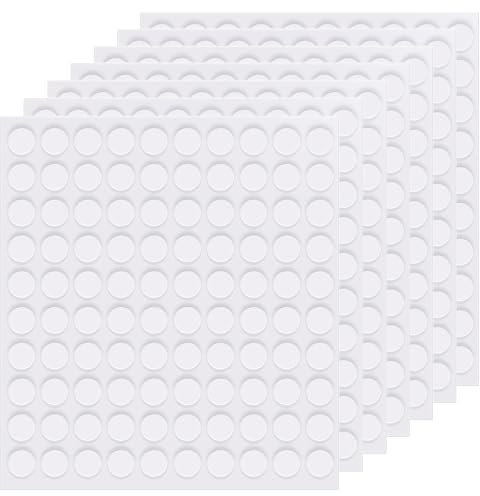AQSQWQ Doppelseitige Klebepunkte, 700 Stück 10mm Rund Transparente Klebende Aufkleber, Abnehmbare Klebepaste Punkt Aufkleber für Ballon, Festivaldekoration, DIY Basteln, Papier, Glas, Metall