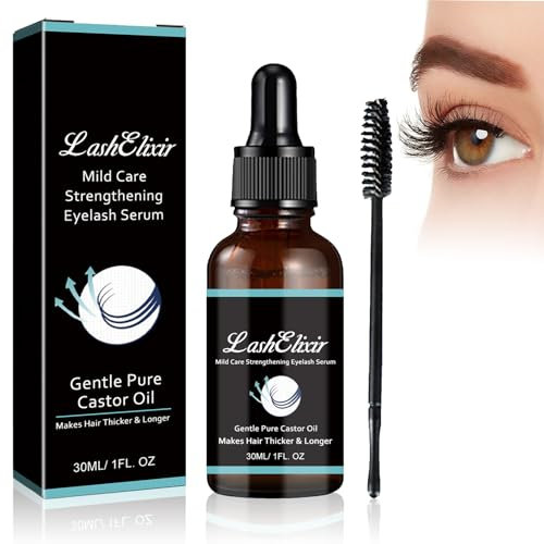EONFAVE Wimpernserum Mit Bio-Rizinusöl, Vitamin B7 Und Hyaluronsäure - Verstärkendes Lash Serum für Schnelles Wachstum, Milde Pflege Und Längere, Dickere Wimpern