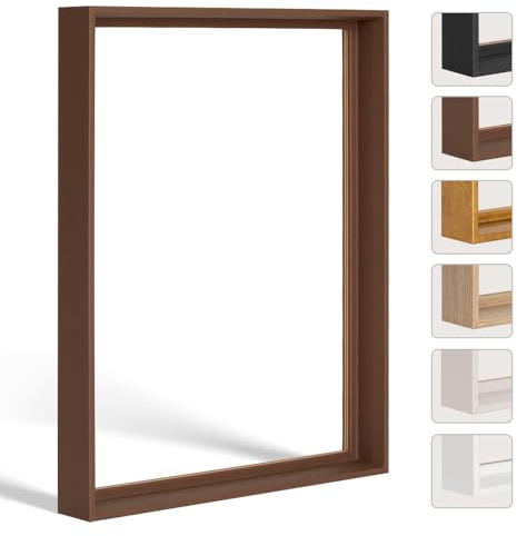 Bildershop-24 Schattenfugenrahmen FLEXI in Braun (matt) 50x100cm für Leinwandbilder und Keilrahmenbilder bis 4 cm Tiefe