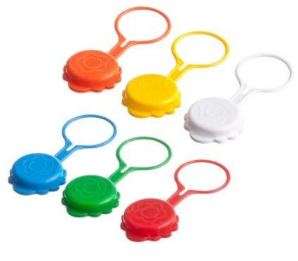 Generico Tappi con Anello per Bottiglie in Plastica - Misura Universale per Tutte Le Bottiglie Colori Misti (100)