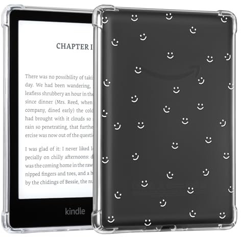 CoBak Clear Hülle für Kindle Paperwhite Durchsichtige - 6,8 den Kindle Paperwhite 11. Generation 2021 und Signature Edition (Modell Nr. M2L3EK/ M2L4EK), Leichte Kratzfeste Weich (Lächeln)