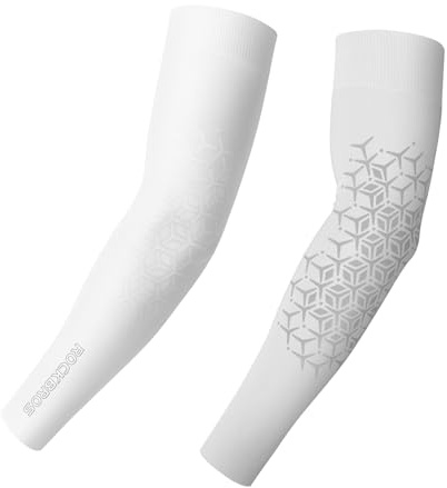ROCKBROS Manchettes de Bras Protection UV Manchettes de Bras pour Peau Sensible Peau Mince Tattoo Cover Up Compression pour Femmes Hommes Gaming Manchettes pour Jardinage, Cyclisme, M-XL, Noir Blanc