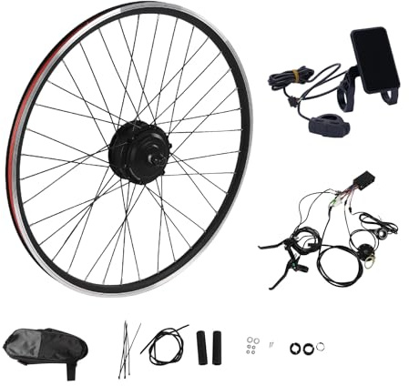 28/29/700C E-Bike Umbausatz, 36V 250W E Bike Conversion Kit mit Farb-LCD-Anzeige - 5 Gänge, V-Bremse/Scheibenbremse - Electric Bicycle Conversion Kit für Vorderrad/Hinterrad Bike (Hinterrad)