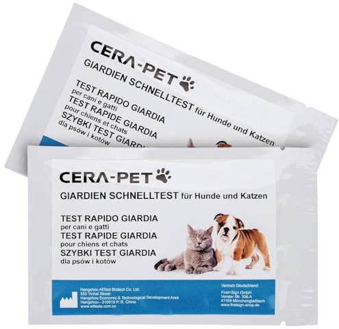 Cera-Pet 2 x Giardien Schnelltest für Hunde und Katzen bei Durchfall I zuverlässiger Nachweis von Darmparasiten (Giardia Antigen)