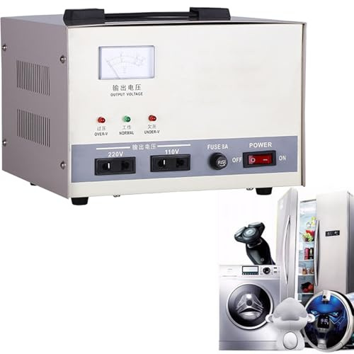ExoticaBlend Stabilizzatore di Tensione 220V Regolatore Ca per Frigorifero per Pc TV per Uso Domestico Automatico per Elettrodomestici Instabili,1KVA