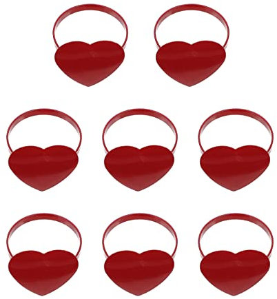 BUGUUYO Herz Serviettenringe Set 8tlg Valentinstag Herz Tischdeko Serviettenhalter