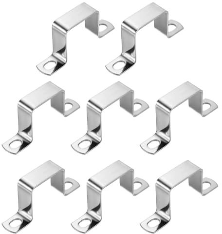 QUARKZMAN 8pz Morsetto a Sella a U, 40x40mm Fascette Stringitubo in Acciaio Inossidabile 304 Morsetti per Tubi per Porta Battente Chiusa Supporto Barra per Fissare Condutture Cavi