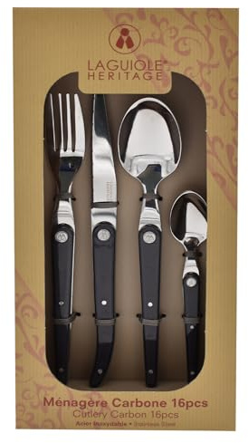 Laguiole 16-teiliges Besteck-Set aus Carbon