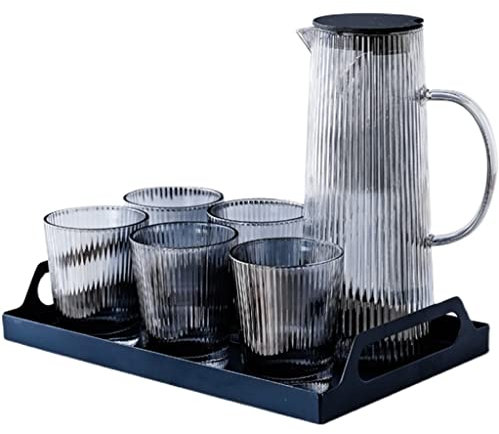 Msuiiixcccc Glass Cold Kettle Set Cold Water Cup High Temperature Cold Kettle Large Capacity Cool White Kettle (Color : A, Size