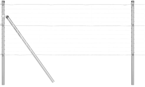 vidaXL Poste de Valla 7 pcs Plateado Acero