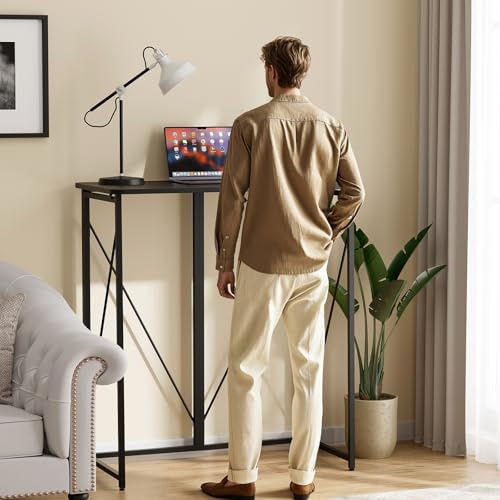AIWOPET Folding Standing Desk, 39 Foldable Standing Desk, Collapsible Small Sit Stand Desk for Walking Pad Treadmill Home Office Living Room and Bedroom, 19.68 D x 39.37 W x 43.3 H, Black