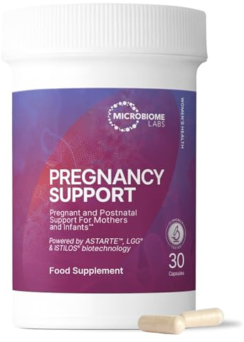 Microbiome Labs Pregnancy Support - Prenatal & Postpartum Probiotics for Women - Probiotic Supplements to Support Gut Health & A Balanced Vaginal Microbiome Through Breastfeeding (30 Capsules)