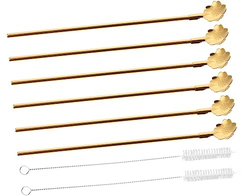 Healifty 8pièces Cuillères à Paille Acier Inoxydable Lot De Bâtonnets à Fouetter Outils De Mélange Pour Boissons Et Gâteaux