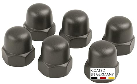 PB Schrauben® Hutmuttern - Stk I Pulverbeschichtete Hutmutter Edelstahl – DIN 1587 | Rostfreie Kappenmuttern Coated in Germany – V2A I Schutzkappe –