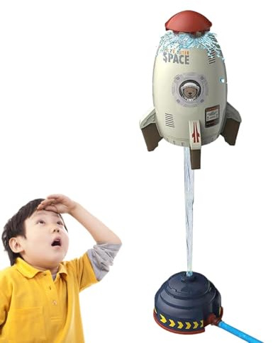 Rocket Splash Fountain - Garden Aqua Launcher, rotierender Hydro -Sprühgerät | Verstellbarer Hinterhof Wasserspiel Sprinkler, farbenfrohe Sommerspielzeug für Kinder Kleinkinder Rasenhof Pool Beach Url