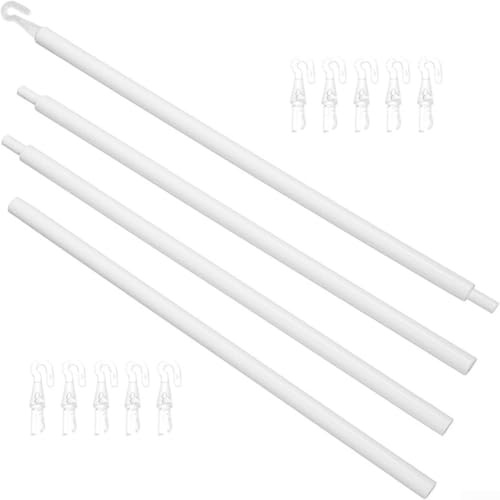 Zilimontt Estensione per aprifinestra con ganci, 117 cm, asta di tiro, barra di rotazione, accessori di montaggio per tende fai da te, per camere da letto, salotti, uffici