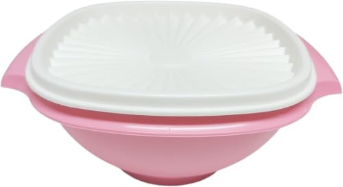 Tupperware Wonderlier - Cuenco hermético para ensalada (828 ml, tapa blanca), color rosa