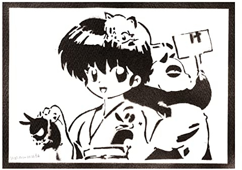 moreno-mata Echtes Handgemachtes Graffiti Ran... 1/2 Saotome Manga und Anime Aesthetic Poster & Kunstdrucke Bilder Plakat Handmade Deko Wandbilder Wohnzimmer Wanddeko Geschenke für Männer und Frauen