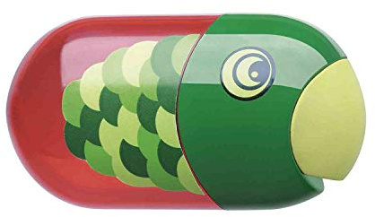 Faber-Castell Doppelspitzdose Käfer Inklusiv Radierer (Fisch Doppelpack) - Stiftspitzer aus Kunststoff, manuell, für Graphit-Bleistift und Radierer, Mehrfarbig, Grün