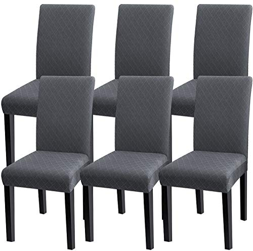 Fuloon Stuhlhussen 6er Set, Stretch Stuhlbezug Esszimmerstühle | Stuhlüberzug Schwingstuhl, Abnehmbar, Waschbar, Hussen für Stühle, für Hotel Restaurant Hochzeit Dekor