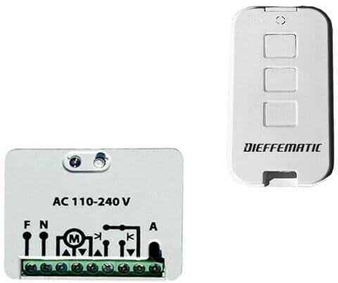 Dieffematic KITG Kit Automazione Centralina Centrale per Tapparelle e Tende - con Telecomando Rolling Code, 230V