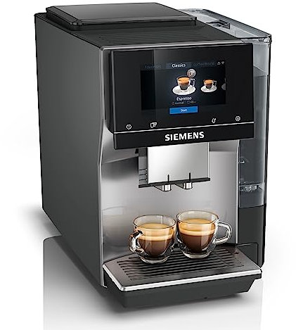 SIEMENS Kaffeevollautomat EQ.700 classic TP705D01, App-Steuerung, intuitives Full-Toch Display, bis zu 10 individuelle Kaffeekreationen als Favoriten, automat. Dampfreinigung, 1500 W, grau-silber
