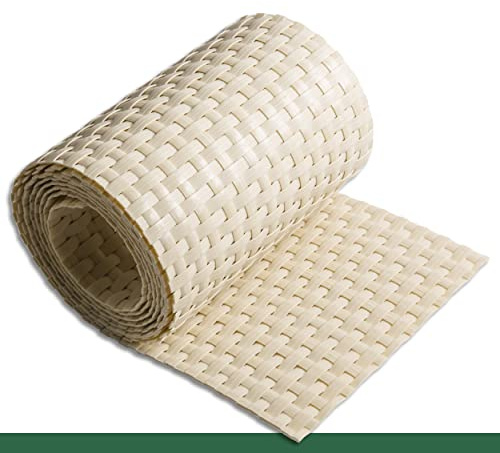 255 x 19 cm Rattan Privacy Screen Strips for Double Rod Mat Fence 9 Different Colours to Choose From Wind Protection Privacy on Balcony, Patio and Garden (Cream)