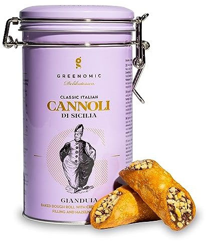 Cannoli-Siciliani, 200g Fourrés à La Crème Gianduia, Emballés Individuellement Dans Une Boîte Cadeau, Biscuits Italo-Siciliens Pour Le Café