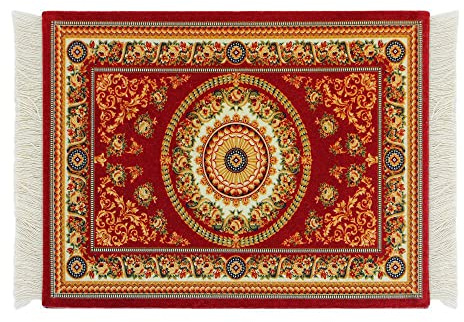 Generic 18 * 23 cm Perser Mousepad orientalischer Teppich als Mousepad Büro Zubehör Mousepad Mini Teppich Mauspad mit Quaste Klein Maus Für Desktop Pc Laptop Computer