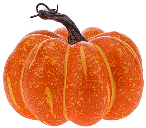 Funzhan Autunno Ringraziamento Giallo Zucca Artificiale Decorazione 5.9 Pollici Halloween Schiuma Realistica Finta Zucca per Raccolto Autunno Casa Cucina Decorazioni Da Tavolo (NG-022)
