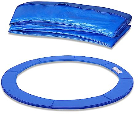 JOIEYOU Trampolin Randabdeckung Ø244 cm, Federabdeckung Reißfestes, Randschutz UV-resistent, Sicherheitsmatte Wasserdicht – Blau
