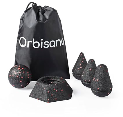 Orbisana 6tlg. Triggerpunktmassage-Set | Faszien & Massage-Tools | Inkl. Faszienball & Verschiedene Drücker | Ideal für Selbstmassage & Muskelentspannung