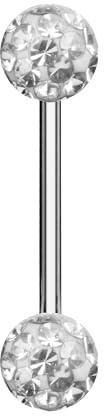 Taffstyle Piercing Barbell Stab mit Multi Ferido Kristall Kugeln