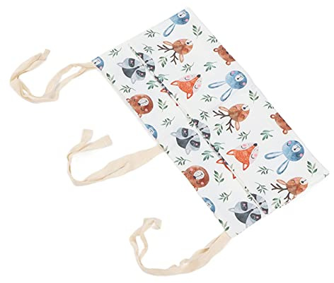 Hängender Kinderbett-Organizer Mit Zwei Taschen Für Babybetten Und Spielzeug, Bedruckt, Verstellbare Träger, Baumwolle, Babybett-Aufbewahrung, Hängetasche, Windel-Organizer(Bunny)