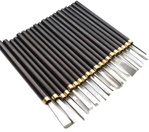 Juego de herramientas de mano for tallado de madera profesional, cuchillo cincel, 20 piezas/9 piezas/4 piezas, cuchillo redondo, borde de corte, tallado detallado básico for carpinteros ( Color : 20pc