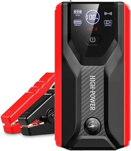 DISCORAMA® - AVVIATORE PER AUTO BATTERIA EMERGENZA 15000MAH, STARTER BOOSTER BATTERIA AUTO CON POWERBANK E BUSSOLA INTEGRATI, BOOSTER AVVIAMENTO AUTO 15000MAH