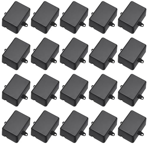 sourcing map 2.01 x 1.38 x 0.91 Junction Box Dustproof DIY Electronic Wiring Box Enclosure Project Case ABS for DIY Electronic Projects Black, 20 Pack