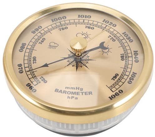 Kalibrierbares Heimbarometer mit Zifferblatt aus Metall und Kunststoff | Leicht und Verstellbar, für Büros und Garagen, Tragbares Modell mit Anzeige