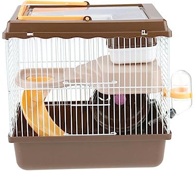 Sosoport Multifunktionaler Hamsterkäfig Aus Material Mit Luxusdesign Und Integriertem Laufrad Für Kleine Haustiere Wasserspender Und Spielbereich
